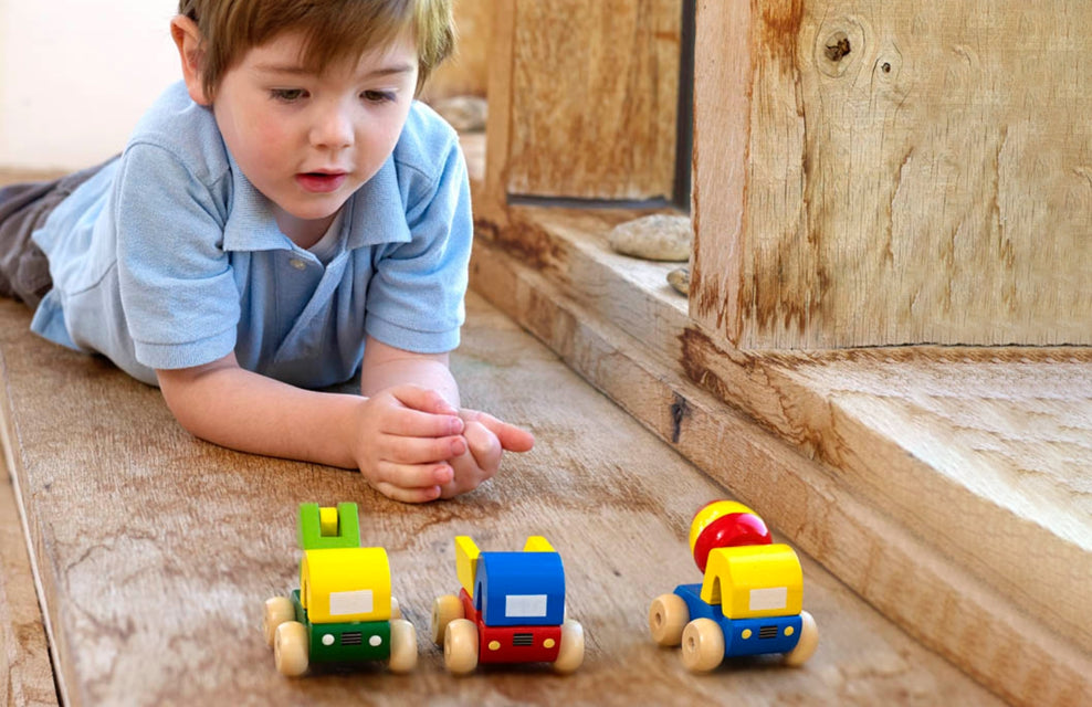 vehicles first trucks push along wooden toys with small child playing lifestyle