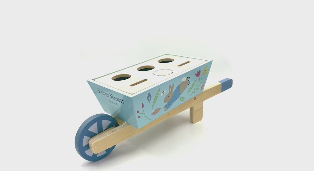 Wooden toy wheelbarrow hotsell