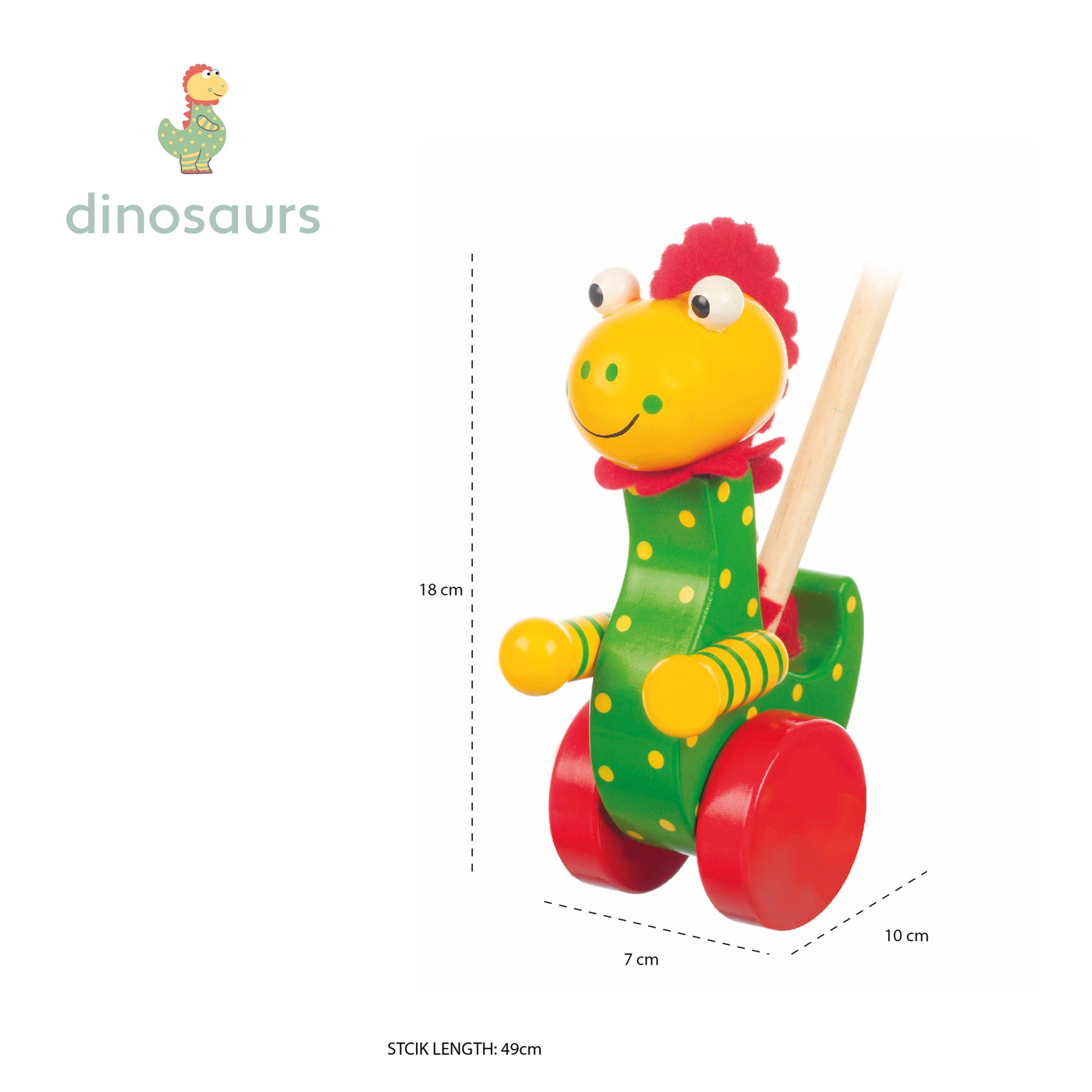 Dinosaur Push Along Orange Tree Toys