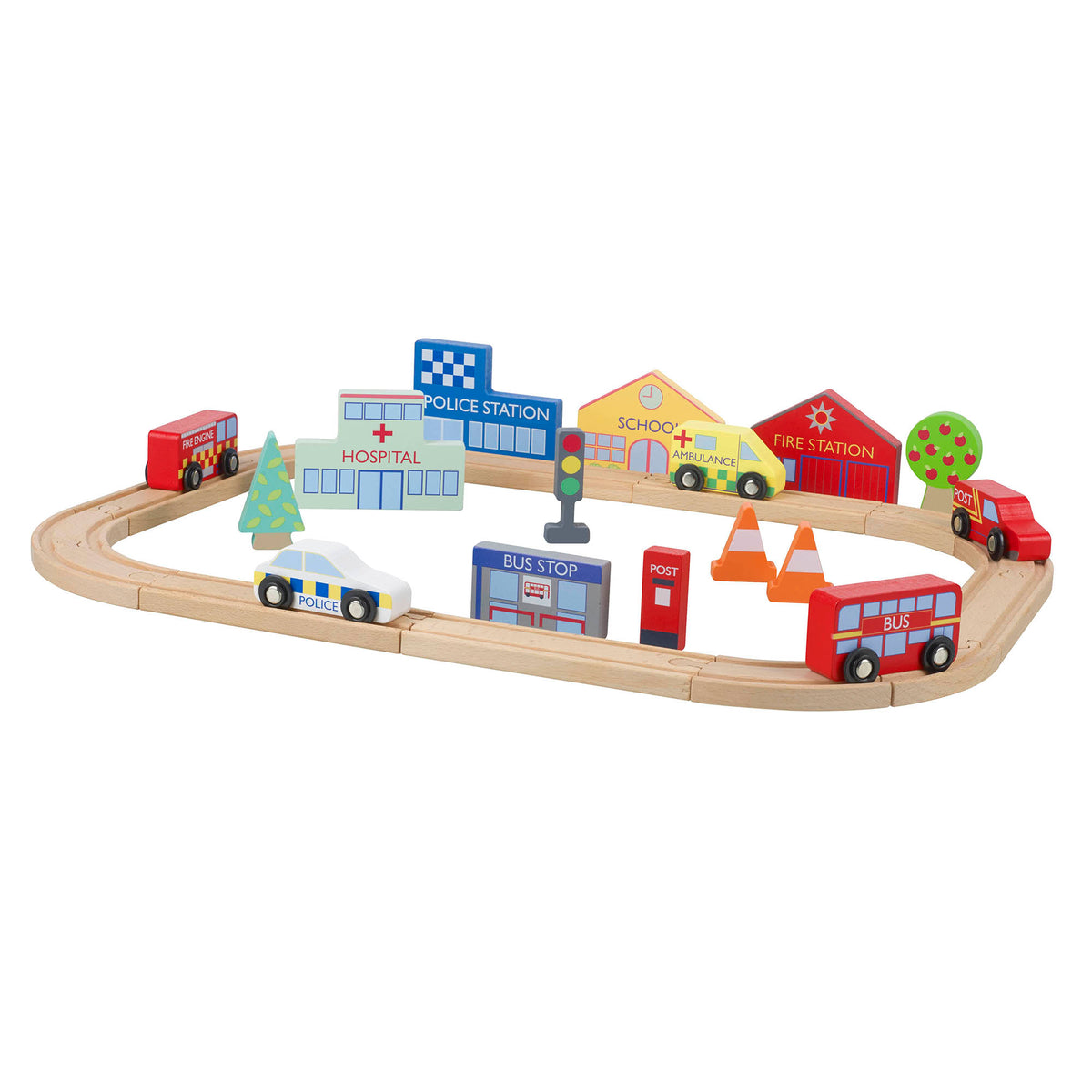 Wooden road track outlet