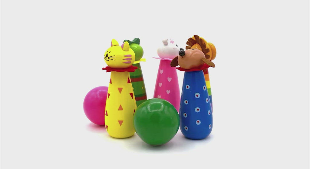Wooden toy skittles hotsell